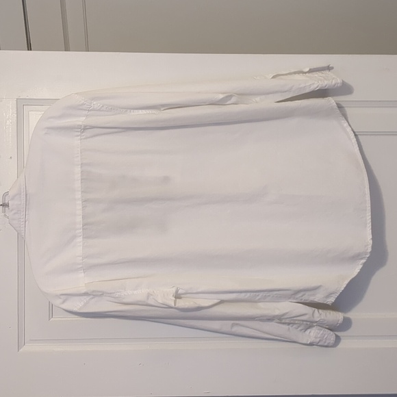 Bill Blass Floral Embroidery Tuxedo White Shirt Cotton 10 Medium Fall Florals - Picture 3 of 3